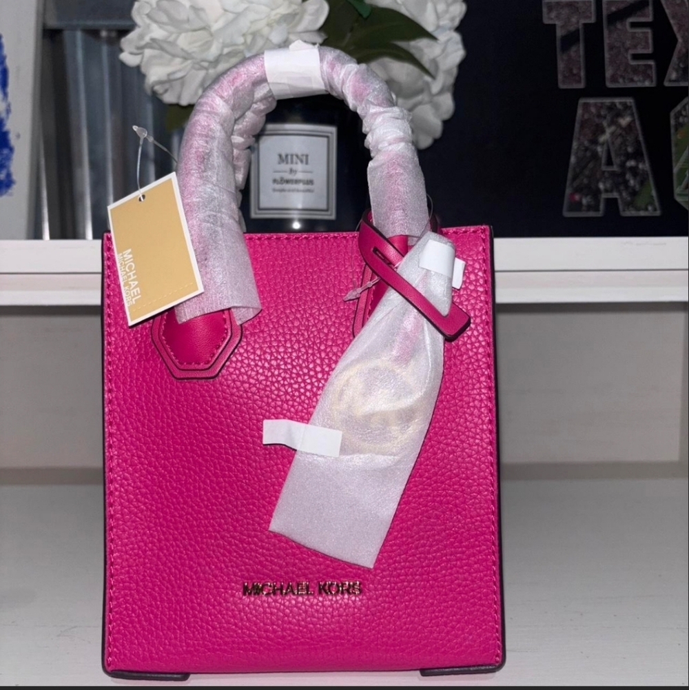 Michael Kors Pink Leather Mini Tote Bag Nwt - Picture 2 of 8